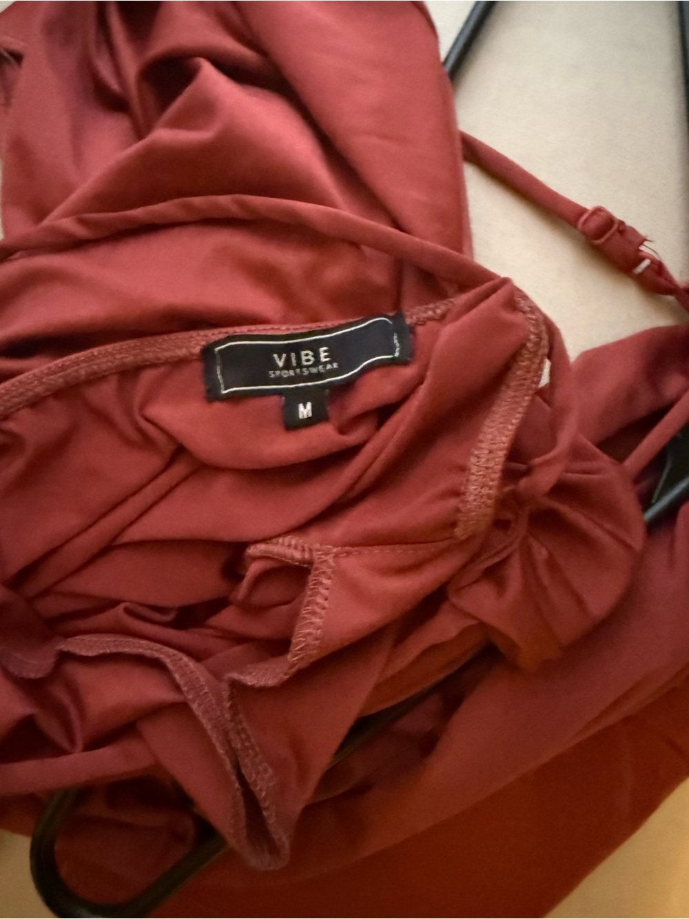 Vibe Rust Red Sleeveless Stretch Dress